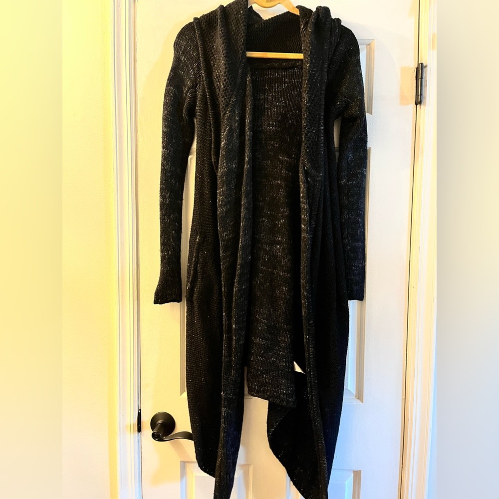 Helmut lang long hoodie cardigan